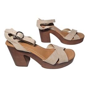 Princess Polly Therapy Camellia Heels, Cashew, Size Women’s 8 Boho Natural Retro